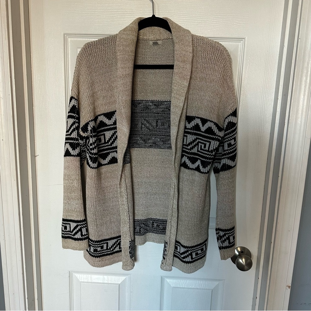 Ecote Cream Design Oversized Cardigan Sweater
